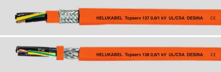 TOPSERV 137 TOPSERV 138 sheath PVC Flexible motor supply cable 0,6/1 kv, EMC*-preferred type, UL/CSA according to SIEMENS Standard 6FX 5008- * TOPSERV 137/138 Special PVC motor supply cable acc.