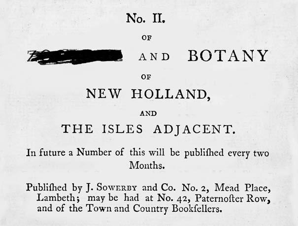 61 For the third and fourth parts of the Botany a new wrapper was printed, on blue paper. The earliest issues of the third part (numbered No.