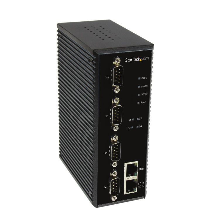 Industrial 4 Port RS232/422/485 to Dual Ethernet Serial Device Server - PoE PD NETRS42348PD *actual product may vary from photos DE: Bedienungsanleitung - de.startech.