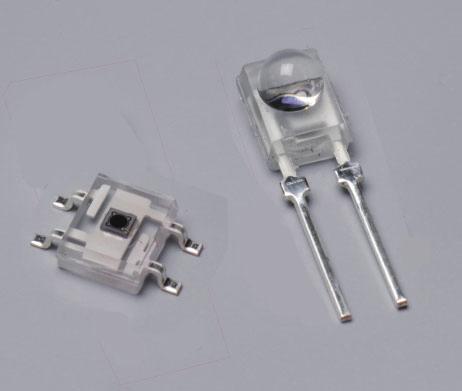 High-speed detectors with plastic package The and are high-speed APC (auto power control) detectors developed for monitoring laser diodes with a peak wavelength of 66 nm or 78 nm.