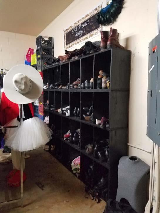 Students built shelves for storing fabric
