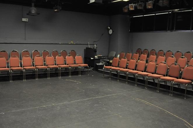 This venue has limited storage, off-stage area, and dressing space.
