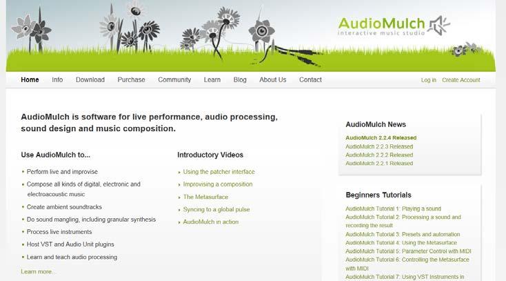 Audiomulch Association of Lighting Designers Software for live performance, audio processing, sound design and music