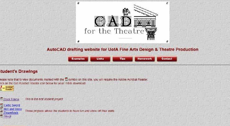 CAD for the Theatre PGStage US based AutoCAD drafting website for UofA Fine Arts Design &