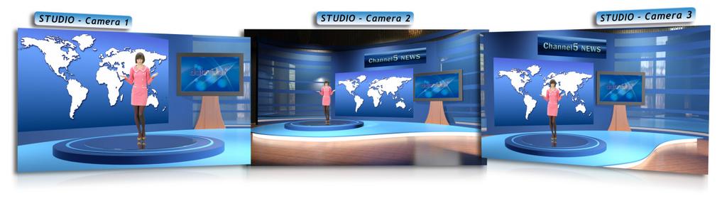 How does a virtual studio work? In theory there are no limitations in terms of the appearance and graphical contents of virtual sets.