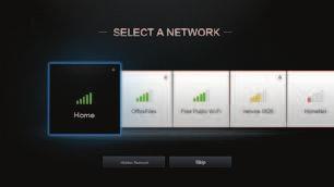 If you have a wireless network, have the network password ready. If you are connecting to your network with an Ethernet cable, connect it to the Ethernet port on the TV.