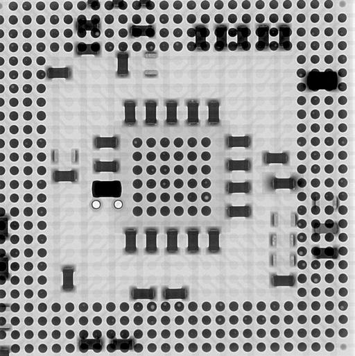 7 2 4 1 3 1 Missing balls at BGA ehdr 2 Double-sided board X-ray image 3 Die attach VC (bottom layer) µ3ds SMT 4 Squalid solder connection ehdr Our