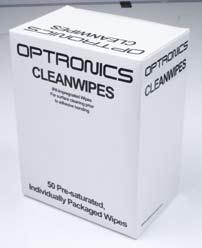 Optronics Cleaning and Consumables IPA Wipes Optronics Branded The Optronics pre-saturated wipes contain 99% pure IPA or isopropyl alcohol.