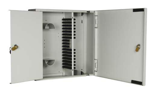 Internal Management Wall Boxes W06 - Lockable 96 Position ST / FC Double Door Wall Box Up to 96 Fibres Ordering Information Unloaded W06XXX00 FC MULTIMODE W06 (96 Ports) With W06FCM24 24 adapters