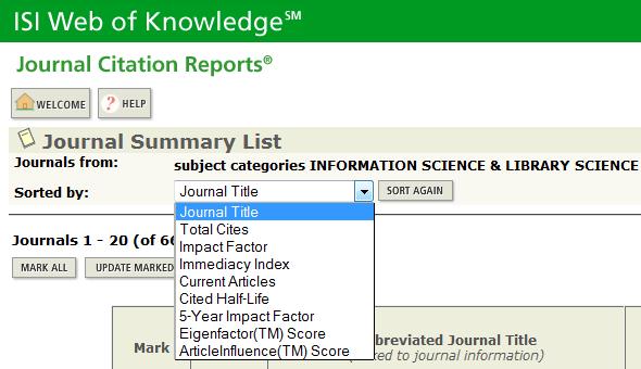 Example: Aggregate Impact Factors of selected subject categories Rank Subject Category Median IF AIF 2 cell & tissue engineering 3.263 6.475 3 cell biology 3.308 5.825 17 neurosciences 2.766 3.