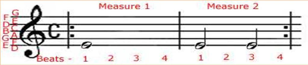 RHYTHM 4 3 2 6 > examples of time signature, top # tells you how 4 4 4 8 many beats per measure 4 4 Bottom number is code for what note value