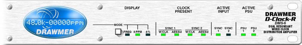 CONTROL DESCRIPTION DISPLAY A Blue/White LCD display with three switchable modes of operation: FREQ, ±PPM and ±%.