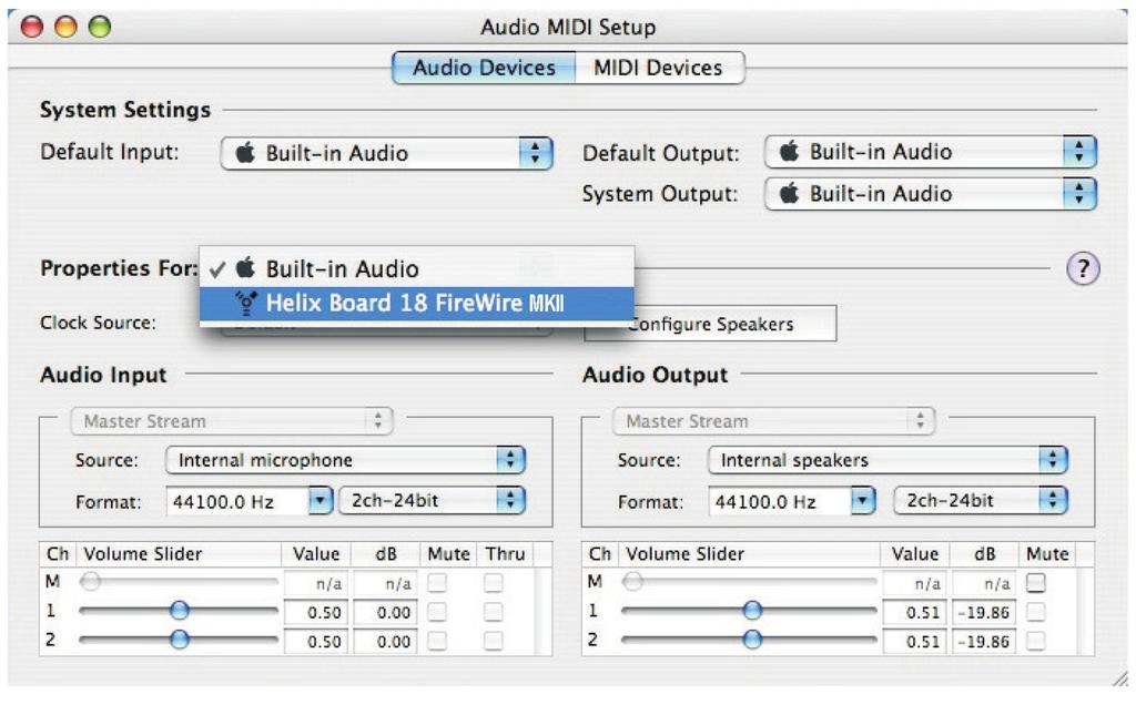 To ensure your is working, enter the Utilities folder and double-click the Audio MIDI Setup icon.