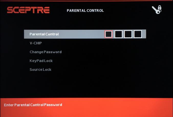 IX. PARENTAL CONTROL This feature allows you to input a password in order to access the other features. (The default password is 0000 ) X. V-CHIP This feature blocks shows under the TV tuner. i. US V-CHIP a) MOVIE RATING This feature blocks movies.