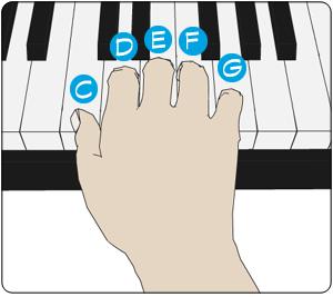 6. Keyboard Fingerings In keyboard playing, the fingers are numbered starting with the thumb as 1 through to the little finger 5, as on the right hand shown below.