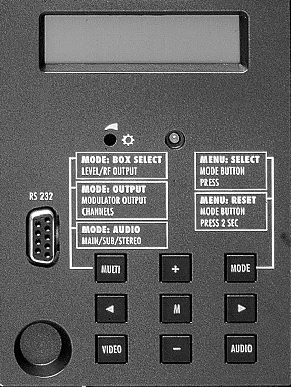SETTINGS Setting the cassette BE Remote V. 30 PROFESSIONAL The unit can only be programmed using the buttons on the head end control unit.