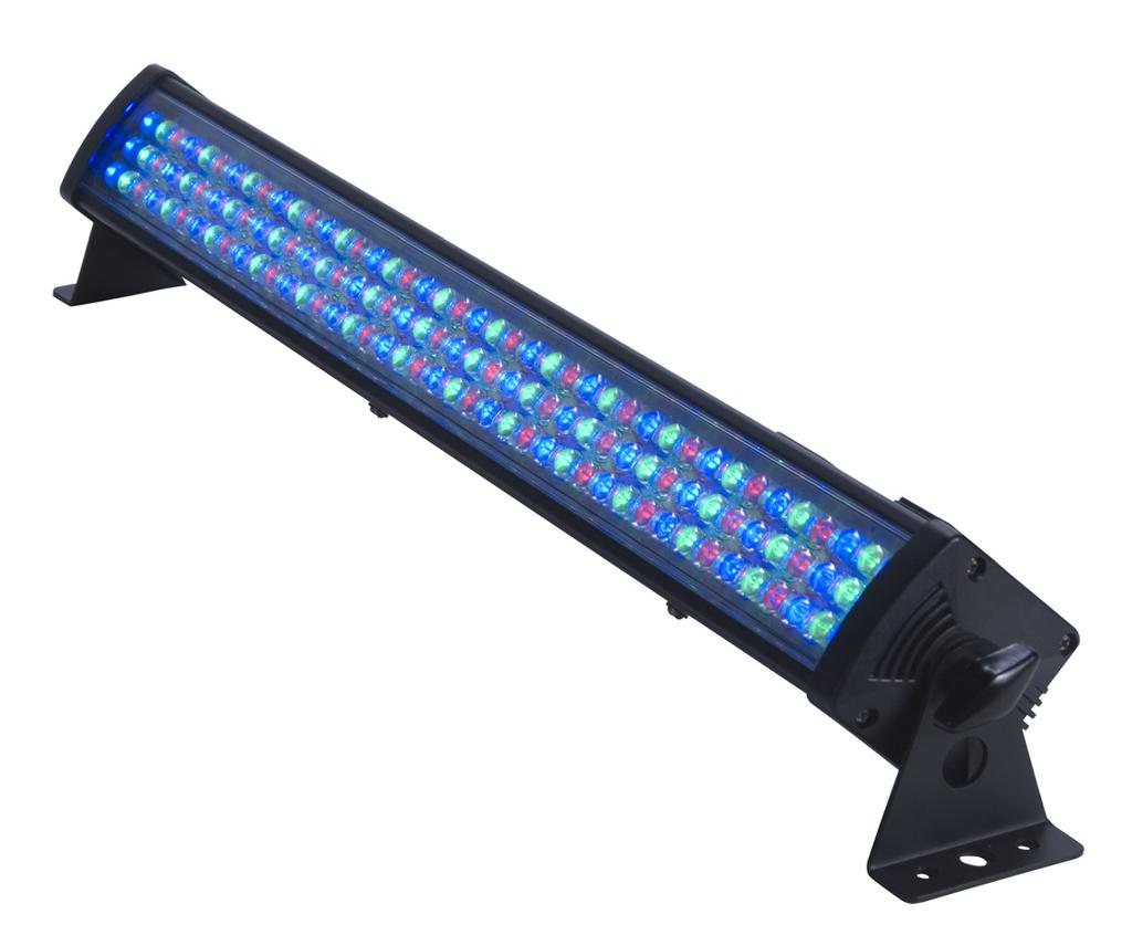 Specifications Model: SPECIFICATIONS: Working Position: Any safe working position Voltage: 90V ~ 240V, 50/60Hz LEDs: 126 x 10mm LEDs (42 Red, 42 Green, 42 Blue) Power Draw: 18W Beam Angle: 40 Degree