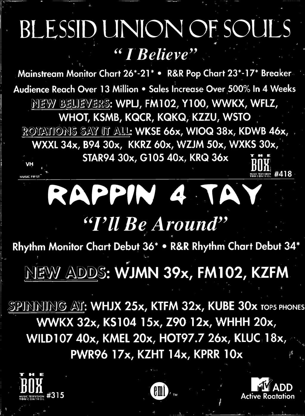 TEEVig" #41 8 Rhythm Monitor Chart Debut 36* R&R Rhythm Chart Debut 34* Pt188.ADDE.