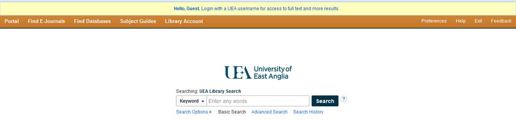 uk or go to the general library pages https://portal.uea.ac.