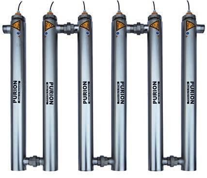 AIRPURION 2501/6 The AIRPURION 2501 /6 consist of six reactors PURION 2501 to be assembled in a row. The introduced air flows through the reactors and is disinfected by the UV radiation.