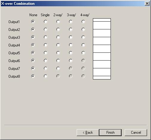 Step 3. Select the input, output, control modules. Notes In initial status, "Create New" is selected, and all module column boxes are left "Blank." To create from the template (see p.