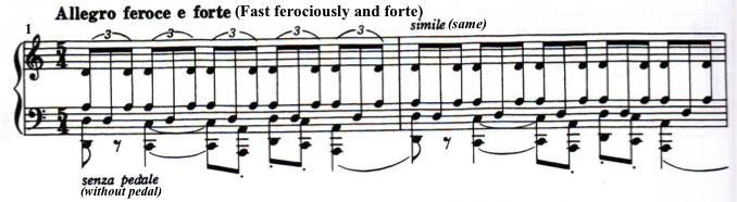 5. Toccata (Movement V of V), Ride on King Jesus, no man can a hinder me The last movement, Toccata, begins with a dynamic marking of Allegro feroce e forte (Fast ferociously and forte) which could