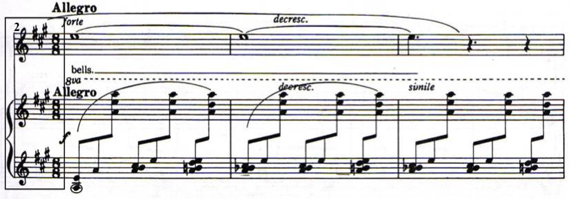 Example 6 Movement II: measures 2-4 from John Carter s Cantata, Copyright 1964 by  At the start of the Allegro
