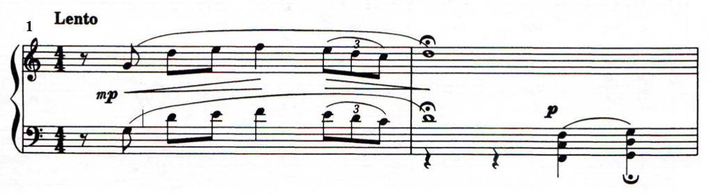 Example 44 Movement III: measures 1-2 and 9-12 from John