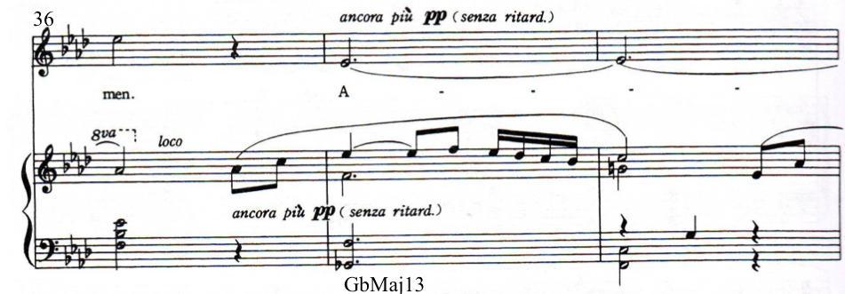 Example 54 Movement IV: measure 36-38, an extended chord from John Carter s Cantata,