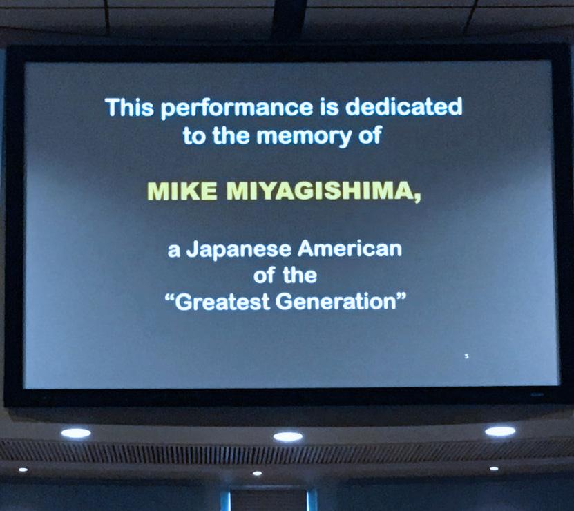 NISEI, The Greatest Generation Performance is Dedicated in Memory of Mayor s Father The June 7 th performance of Nisei, The Greatest Generation; Soldiers, Protesters & Prisoners of WWII, conducted in