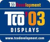 Congratulations! The display you have just purchased carries the TCO 03 Displays label.