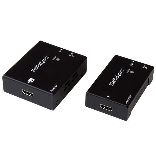 HDMI over CAT5 HDBaseT Extender - 4K Product ID: ST121HDBTPW This HDBaseT extender Kit, extends HDMI up to 330 feet (100 Meters) over a single CAT5e or CAT6 cable.