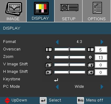 User Controls Display Format Use this function to choose your desired aspect ratio. 4:3: This format is for 4x3 input sources not enhanced for Wide screen TV.