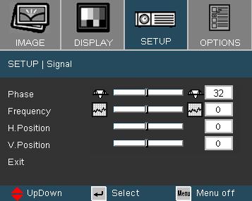 User Controls Setup Signal Phase Phase synchronizes the signal timing of the display with the graphic card. If you experience an unstable or flickering image, use this function to correct it.
