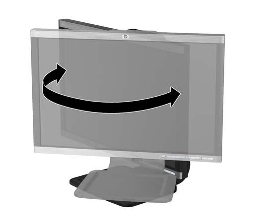 2. Swivel the monitor to the left or right for the best viewing angle. Figure 3-5 Swiveling the Monitor 3.