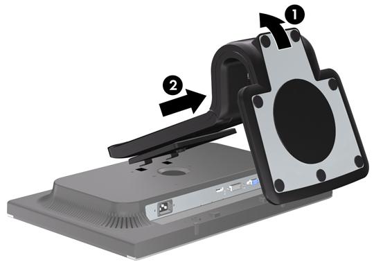 1. Disconnect and remove the signal, power, and USB cables from the monitor. 2. Lay the monitor face down on a flat surface covered by a clean, dry cloth. 3.