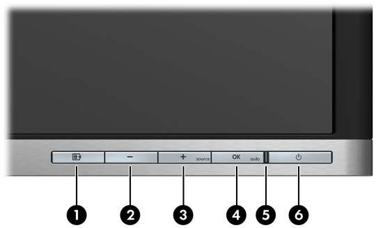 Front Panel Controls Table 4-1 Monitor Front Panel Controls Control Function 1 Menu Opens, selects or exits the OSD menu.