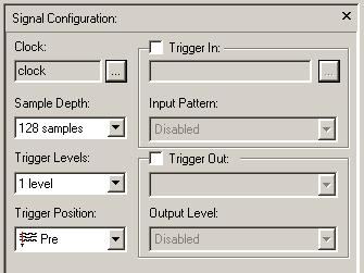 Figure 5. Signal Configuration Panel. Multiple Trigger Positions The SignalTap II logic analyzer supports four separate trigger positions: pre-, center, post, and continuous.