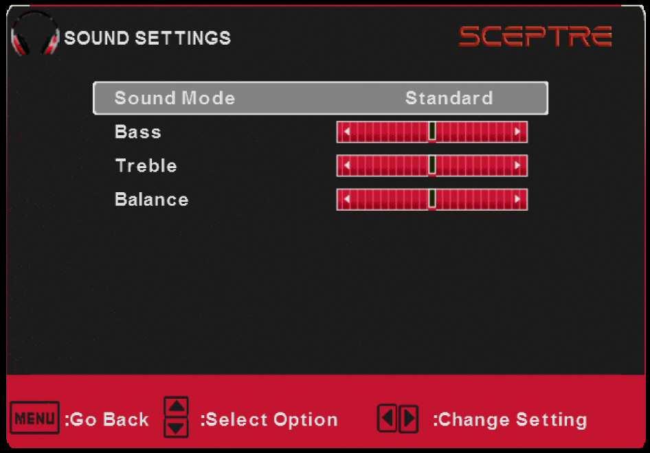 SOUND This option allows users to adjust the display s sound functions. 1. 2. 3. Press MENU to open the OSD. Press or to select SOUND and press ENTER.