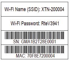 (in the Settings menu). Look at the Wi-Fi Name (SSID) listed on the bottom of the TERK XTEND.