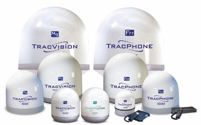 Eight-time NMEA award winners and perfectly matched to KVH s TracVision antenna systems, TracPhone systems provide an attractive dual-dome