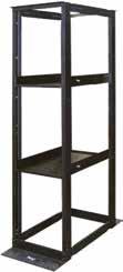 Racks & Cable Management Shelves 4-Post Rack Shelves ICC compliments its 7 4-Post distribution rack with two rack shelves, a vented bottom fixed shelf, and solid bottom adjustable shelf.