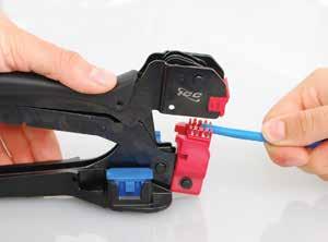 any flat surface for support when terminating Switchable Blade - Easily switch between HD and EZ blades during installation Ergonomic Body - Sleek body design makes using the tool more