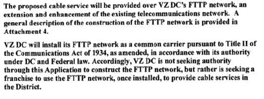 District of Columbia, Verizon Cable Franchise Application, 2007 12 Verizon New York, Cable Franchise, 2005 13 12