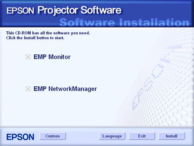Monitoring and Controlling Projectors via a Network (for the EMP-7900) 100 4 Check the setup details and then click the "Install" button.