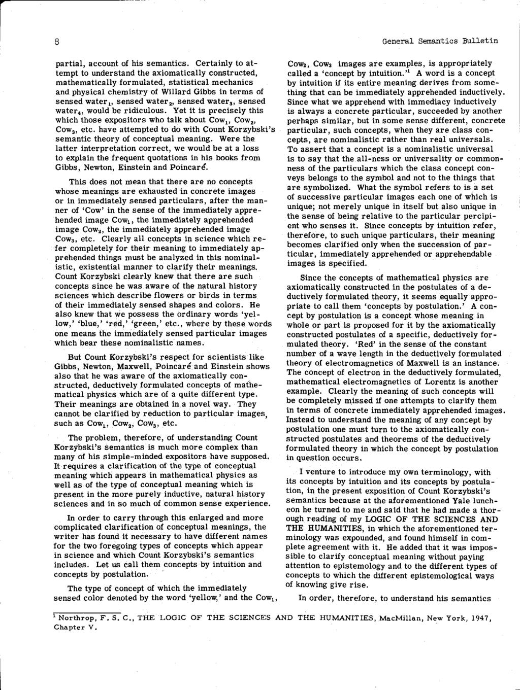 8 General Semantics Bulletin partial, account of his semantics.