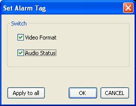 Tags shows the following While video signal is present Displays video format, (NTSC/PAL, 525, 626, 720p,
