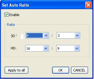 5.5 Auto Aspect Ratio Set Auto Aspect Ratio o Auto Ratio can