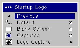It also allows you to capture and display a custom startup screen. To capture a custom logo, display the image you want to capture on your computer and select the Logo Capture option.