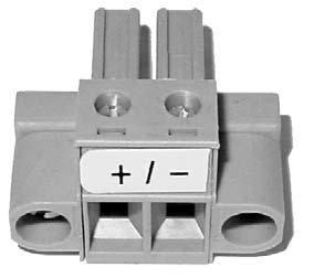 Installation 2. Find the power plug provided in the kitpack and insert your vessel power wires into the plug s (+) and (-) terminals (see Figure 2-18). Figure 2-18 Power Plug 3.